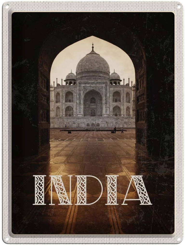 Blechschild 40x30 cm Indien Tempel Hinduismus Neu Delhi Bildmotiv Reisemotiv Abenteuer Reisen Urlaub