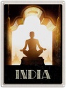 Blechschild 40x30 cm Indien Gemälde Meditieren Entspannung Bildmotiv Reisemotiv Abenteuer Reisen Urlaub