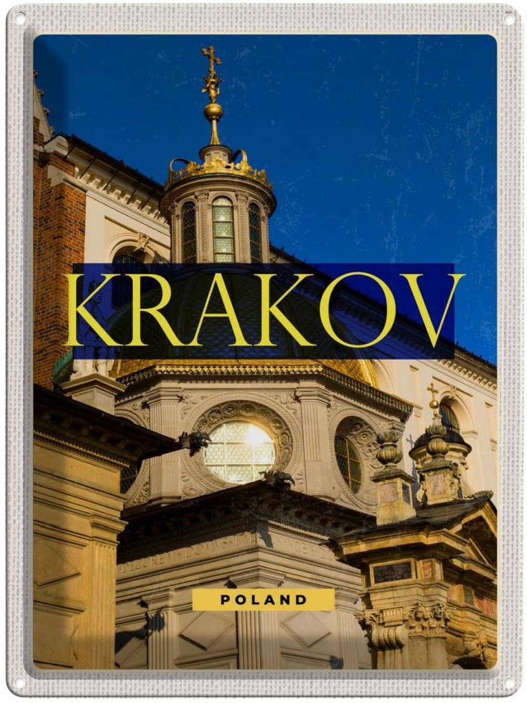 Blechschild 40x30 cm Krakow Sehenswürdigkeit Europa Reise Bildmotiv Reisemotiv Abenteuer Reisen Urlaub