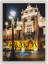 Blechschild 40x30 cm Krakow Polen Europa Urlaub Stadt bei Nacht Laterne Bildmotiv Reisemotiv Abenteuer Reisen