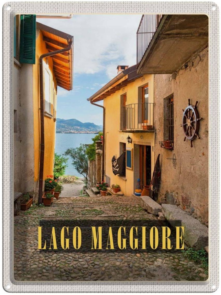 Blechschild 40x30 cm Isola Bella Urlaub Lago Maggiore Italien Bildmotiv Reisemotiv Abenteuer Reisen Europa