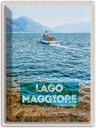 Blechschild 40x30 cm Lago Maggiore Europa Urlaub Italien Insel Boot Meer Bildmotiv Reisemotiv Abenteuer Reisen