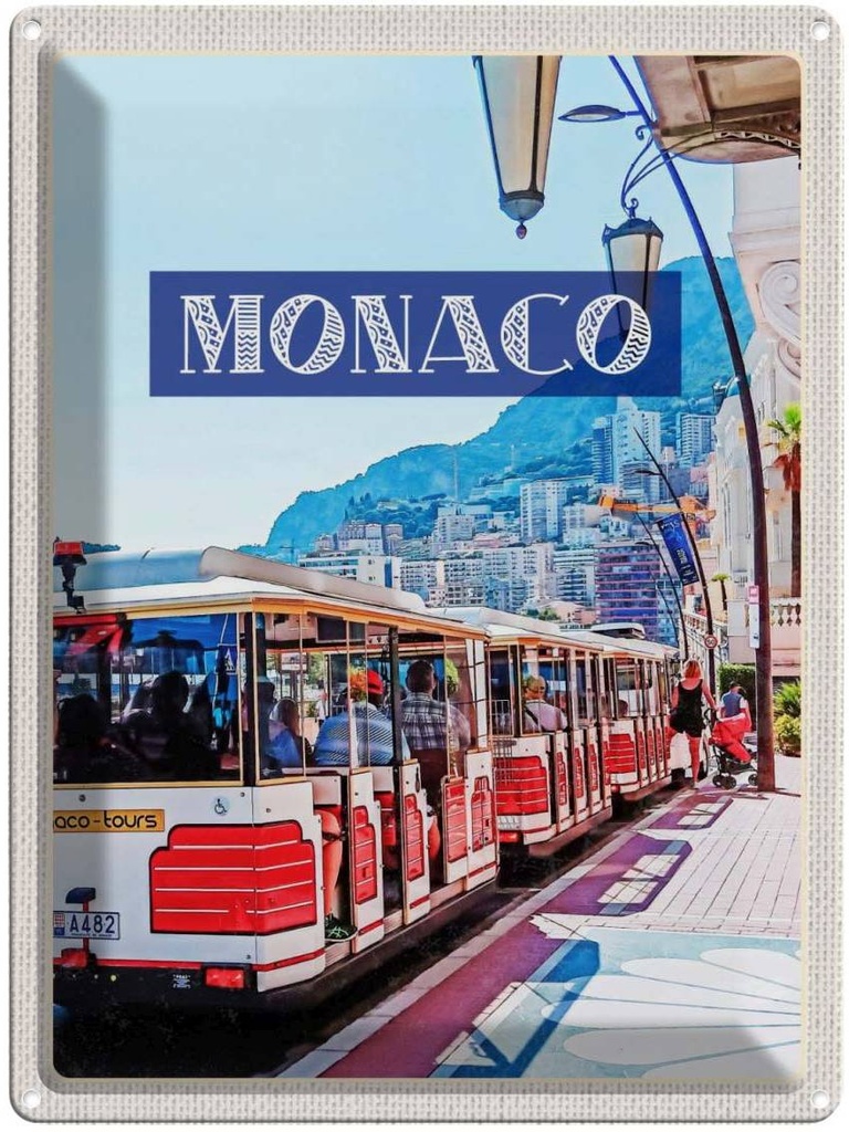 Blechschild 40x30 cm Monaco Frabkreich Urlaub Tour Innenstadt Trip Bildmotiv Reisemotiv Abenteuer Reisen Europa