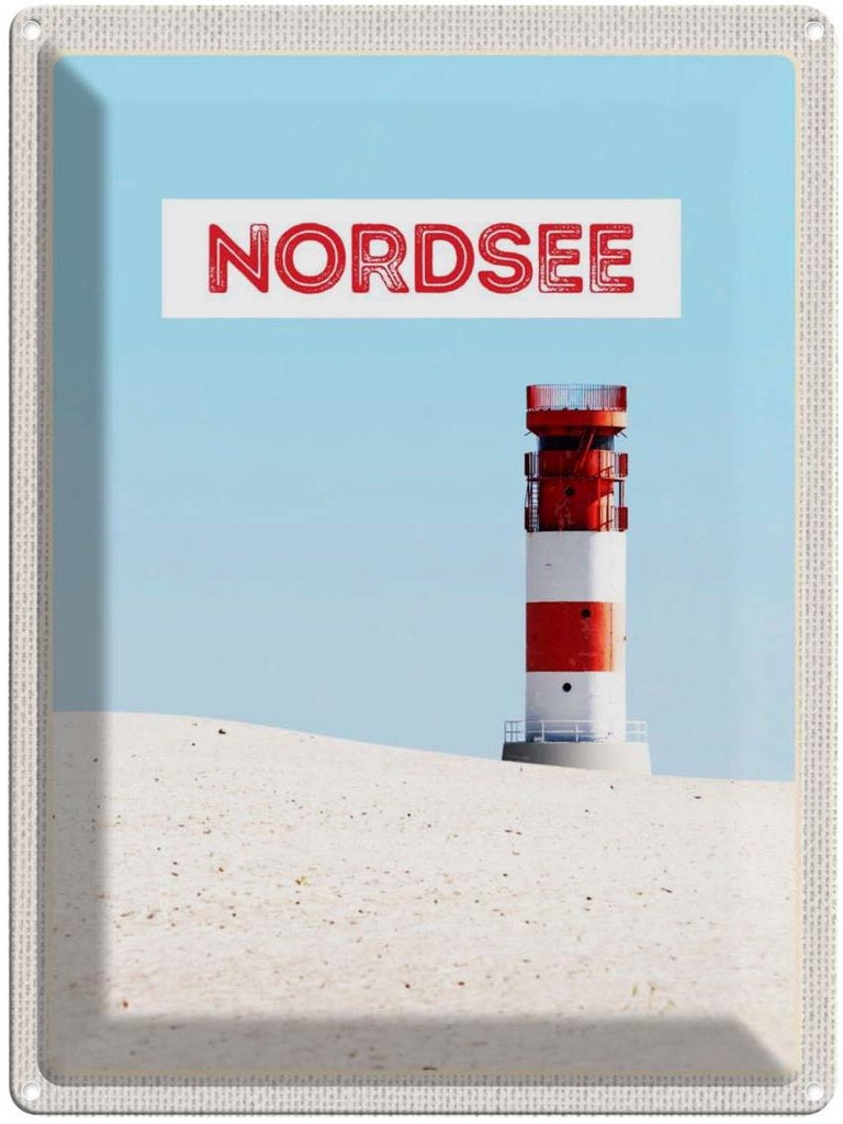 Blechschild 40x30 cm Nordsee Deutschland Meer Leuchtturm Bildmotiv Reisemotiv Abenteuer Reisen Europa Urlaub