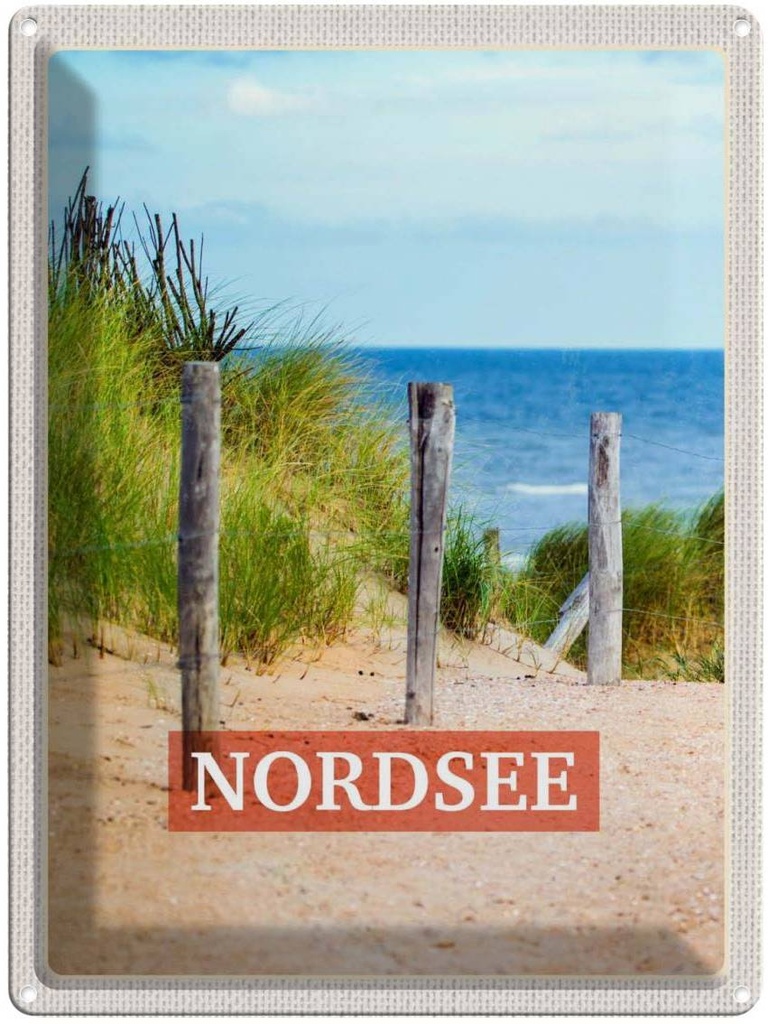 Blechschild 40x30 cm Nordsee Deutschland Strand Ruhe Bildmotiv Reisemotiv Abenteuer Reisen Europa Urlaub
