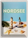 Blechschild 40x30 cm Nordsee Leuchtturm Strand Seestern Bildmotiv Reisemotiv Abenteuer Reisen Europa Urlaub