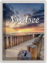 Blechschild 40x30 cm Nordsee Strand Sonnenuntergang Abend Bildmotiv Reisemotiv Abenteuer Reisen Europa Urlaub