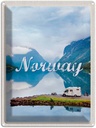 Blechschild 40x30 cm Norwegen Camping Urlaub Meer Reise Natur Bildmotiv Reisemotiv Abenteuer Reisen Europa