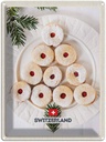 Blechschild 40x30 cm Schweiz Weihnachtsgebäck Marmelade Bildmotiv Reisemotiv Abenteuer Reisen Europa Urlaub