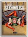 Blechschild 40x30 cm Sizilien Italien Skulptur Trinacria Bildmotiv Reisemotiv Abenteuer Reisen Europa Urlaub