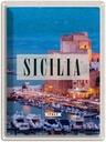 Blechschild 40x30 cm Sizilien Nacht Europa Urlaub Ausblick auf Ufer Boot Bildmotiv Reisemotiv Abenteuer Reisen