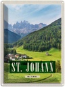 Blechschild 40x30 cm St. Johann Reisen Europa Urlaub in Tirol Sommer Berg Reise Bildmotiv Reisemotiv Abenteuer