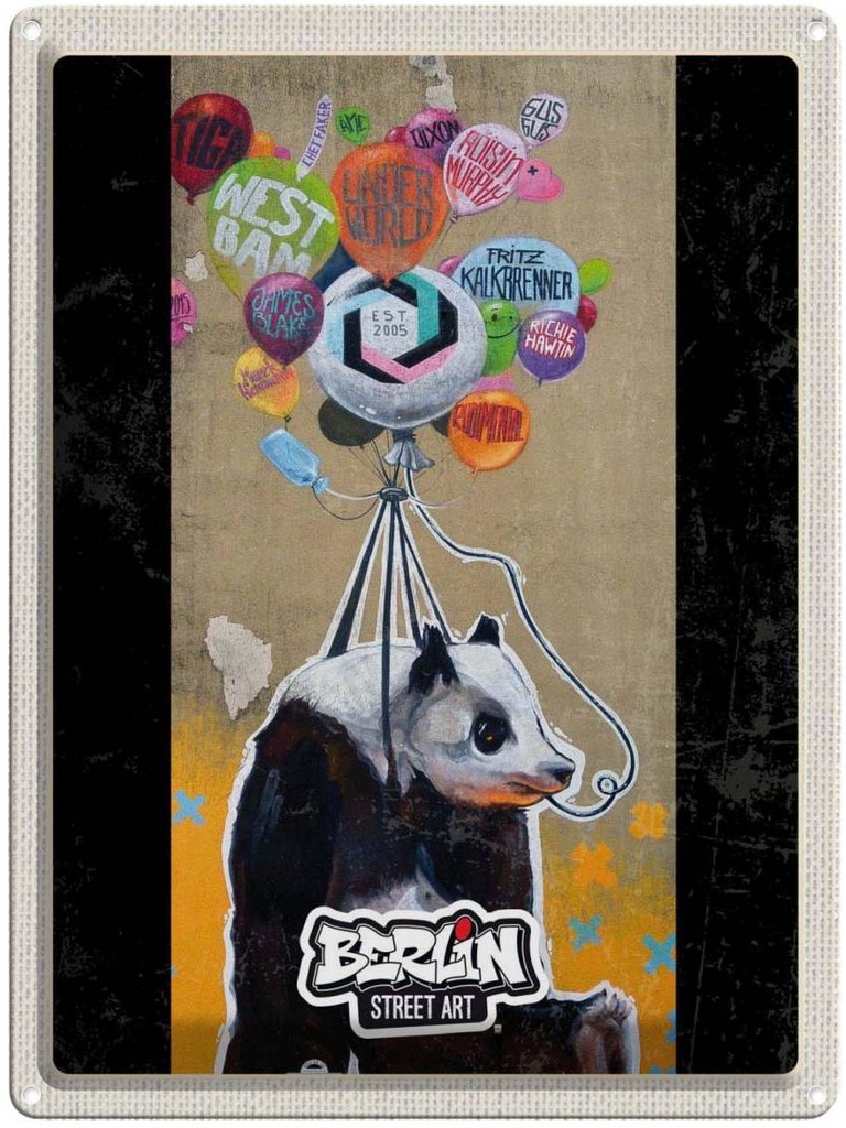 Blechschild 40x30 cm Berliner Bär Urlaub Knut Wappen Graffiti Trip Bildmotiv Reisemotiv Abenteuer Reisen