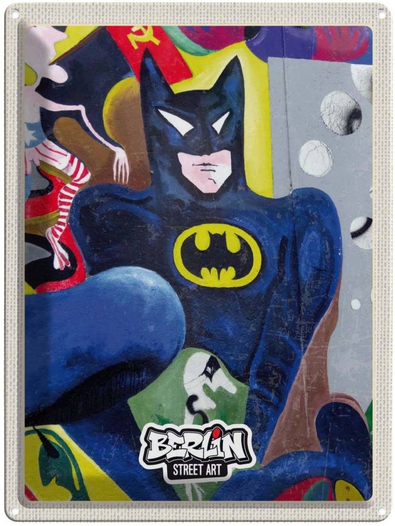 Blechschild 40x30 cm Berlin Hauptstadt Deutschland Batman Bildmotiv Reisemotiv Abenteuer Reisen Urlaub