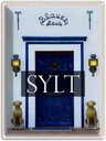 Blechschild 40x30 cm Sylt Deutschland Urlaub Blaues Haus Bildmotiv Reisemotiv Abenteuer Reisen Straße Stadt