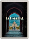 Blechschild 40x30 cm Indien Taj Mahal Menschen Muslime Bildmotiv Reisemotiv Abenteuer Reisen Urlaub