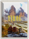 Blechschild 40x30 cm Tirol Wanderrung Urlaub Schuhe kaltes Getränk Bildmotiv Reisemotiv Abenteuer Reisen Europa
