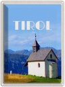 Blechschild 40x30 cm Tirol Kirche Reisen Europa Urlaub auf den Berg Natur Wald Bildmotiv Reisemotiv Abenteuer