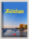 Blechschild 40x30 cm Zürich See Natur Boote Bootstrip Bildmotiv Reisemotiv Abenteuer Reisen Urlaub