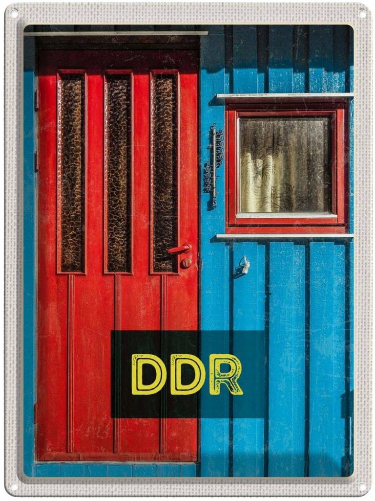 Blechschild 40x30 cm Berlin Deutschland Häuser DDR Krieg Bildmotiv Reisemotiv Abenteuer Reisen Urlaub