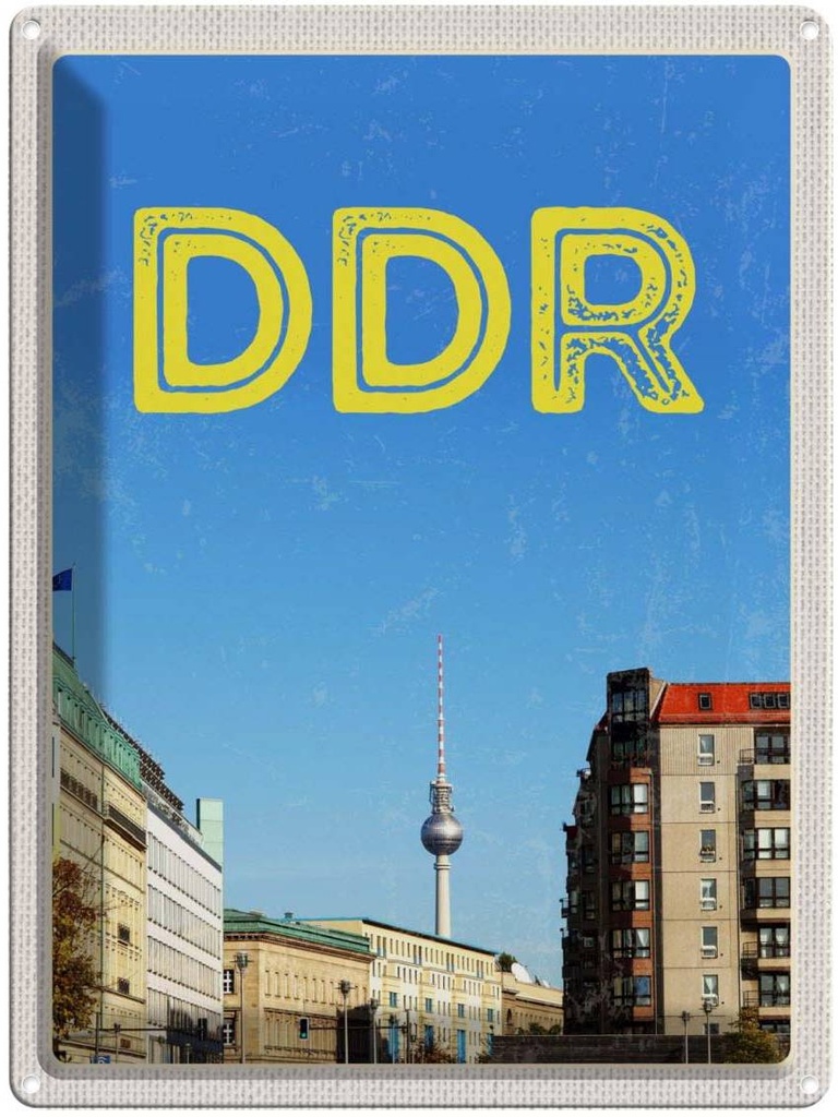 Blechschild 40x30 cm Berlin Deutschland Fernsehrturm DDR Bildmotiv Reisemotiv Abenteuer Reisen Urlaub