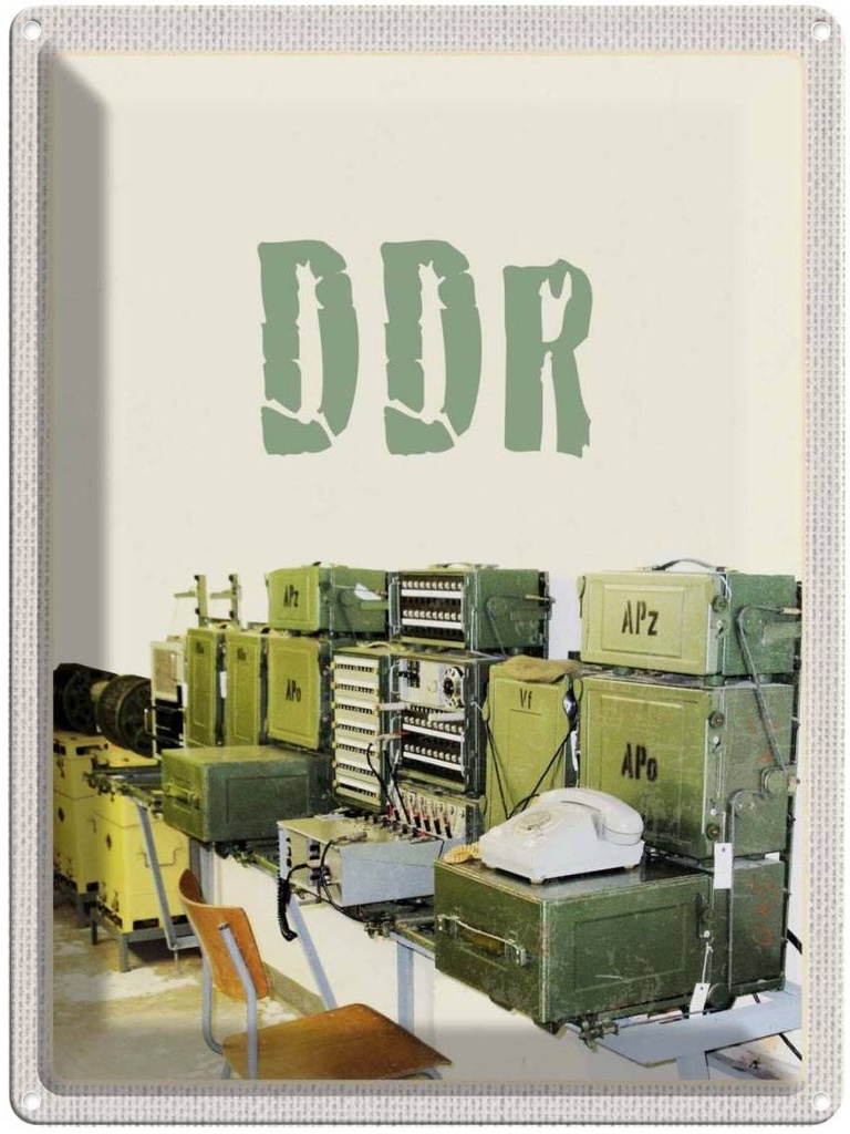 Blechschild 40x30 cm Berlin Deutschland DDR Telefon abhören Bildmotiv Reisemotiv Abenteuer Reisen Urlaub