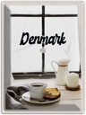 Blechschild 40x30 cm Dänemark Kaffee Urlaub und Kuchen Fenster Bildmotiv Reisemotiv Abenteuer Reisen Europa
