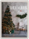 Blechschild 40x30 cm Dänemark Weihnachten Ostern Gruß Weihnachtsbaum Bildmotiv Reisemotiv Abenteuer Reisen Europa Urlaub