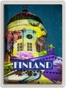 Blechschild 40x30 cm Finnland Kirche Skulptur Mittelalter Bildmotiv Reisemotiv Abenteuer Reisen Europa Urlaub