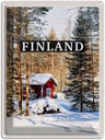 Blechschild 40x30 cm Finnland Winterzeit Schnee Wald Bildmotiv Reisemotiv Abenteuer Reisen Europa Urlaub