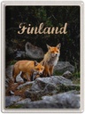 Blechschild 40x30 cm Finnland Füchse Urlaub Wald Tiere Natur Bildmotiv Reisemotiv Abenteuer Reisen Europa