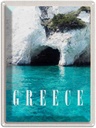 Blechschild 40x30 cm Greece Meer Strand Stein Höhle Bildmotiv Reisemotiv Abenteuer Reisen Urlaub