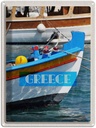 Blechschild 40x30 cm Greece Griechenland Urlaub Sommer Boot Meer Bildmotiv Reisemotiv Abenteuer Reisen Europa