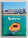 Blechschild 40x30 cm Greece Griechenland Urlaub Meer Boot Strand Bildmotiv Reisemotiv Abenteuer Reisen Europa