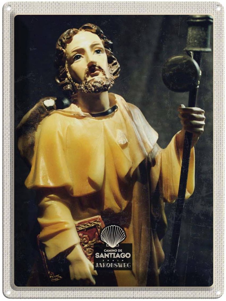 Blechschild 40x30 cm Spanien Europa Jesus Jakobsweg Bildmotiv Reisemotiv Abenteuer Reisen Urlaub
