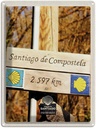 Blechschild 40x30 cm Spanien Santiago Urlaub de Compostela Bildmotiv Reisemotiv Abenteuer Reisen Straße Stadt