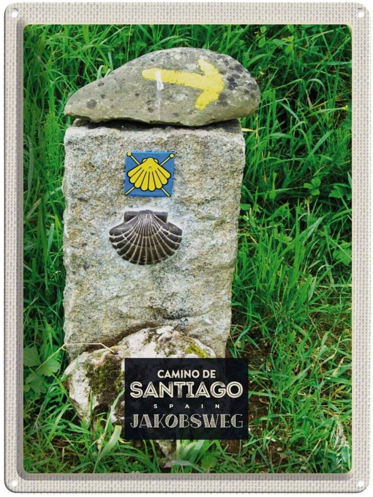 Blechschild 40x30 cm Spain Camino Urlaub De Santiago Jakobsweg Bildmotiv Reisemotiv Abenteuer Reisen Europa