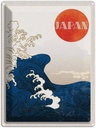 Blechschild 40x30 cm Japan Asien Wellen Meer Flut Bildmotiv Reisemotiv Abenteuer Reisen Urlaub