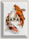 Blechschild 40x30 cm Japan Koi Fische AsienKunst Bildmotiv Reisemotiv Abenteuer Reisen Urlaub