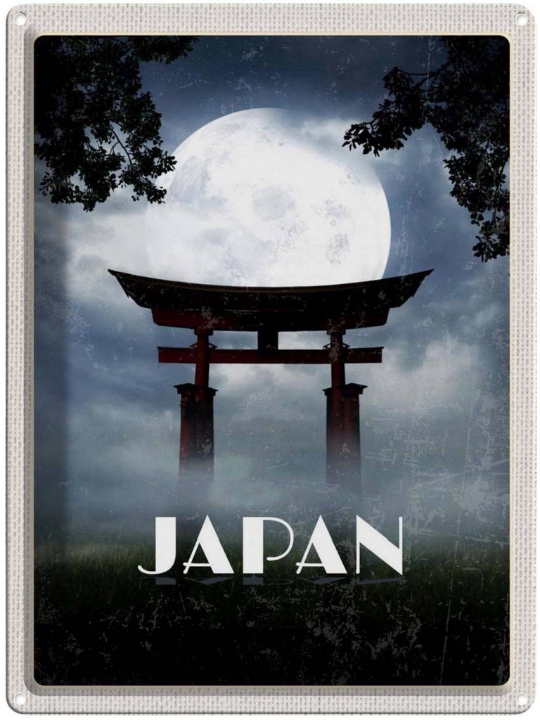 Blechschild 40x30 cm Japan Shinto Miyajima Kuktur Religion Bildmotiv Reisemotiv Abenteuer Reisen Urlaub