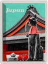 Blechschild 40x30 cm Japan Miyajima Tempel Kitsune Statue Bildmotiv Reisemotiv Abenteuer Reisen Urlaub