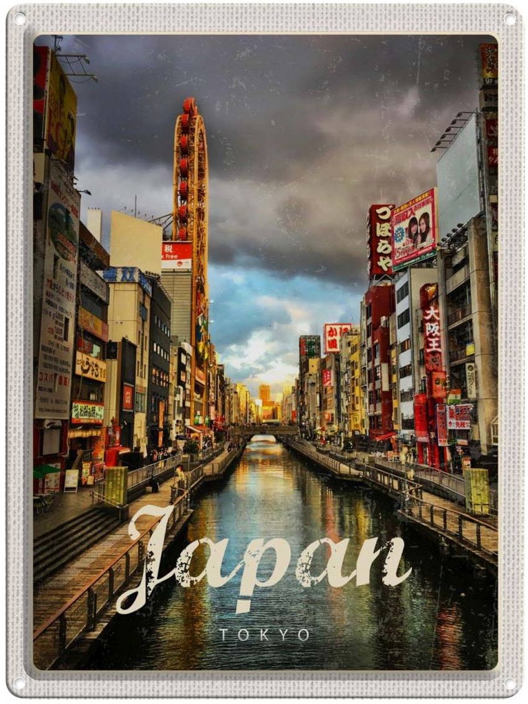 Blechschild 40x30 cm Tokyo Japan Asien Urlaubsziel Kultur Bildmotiv Reisemotiv Abenteuer Reisen Urlaub