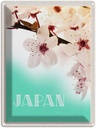 Blechschild 40x30 cm Japan Asien Urlaub Blume weiß rosa Natur Bildmotiv Reisemotiv Abenteuer Reisen