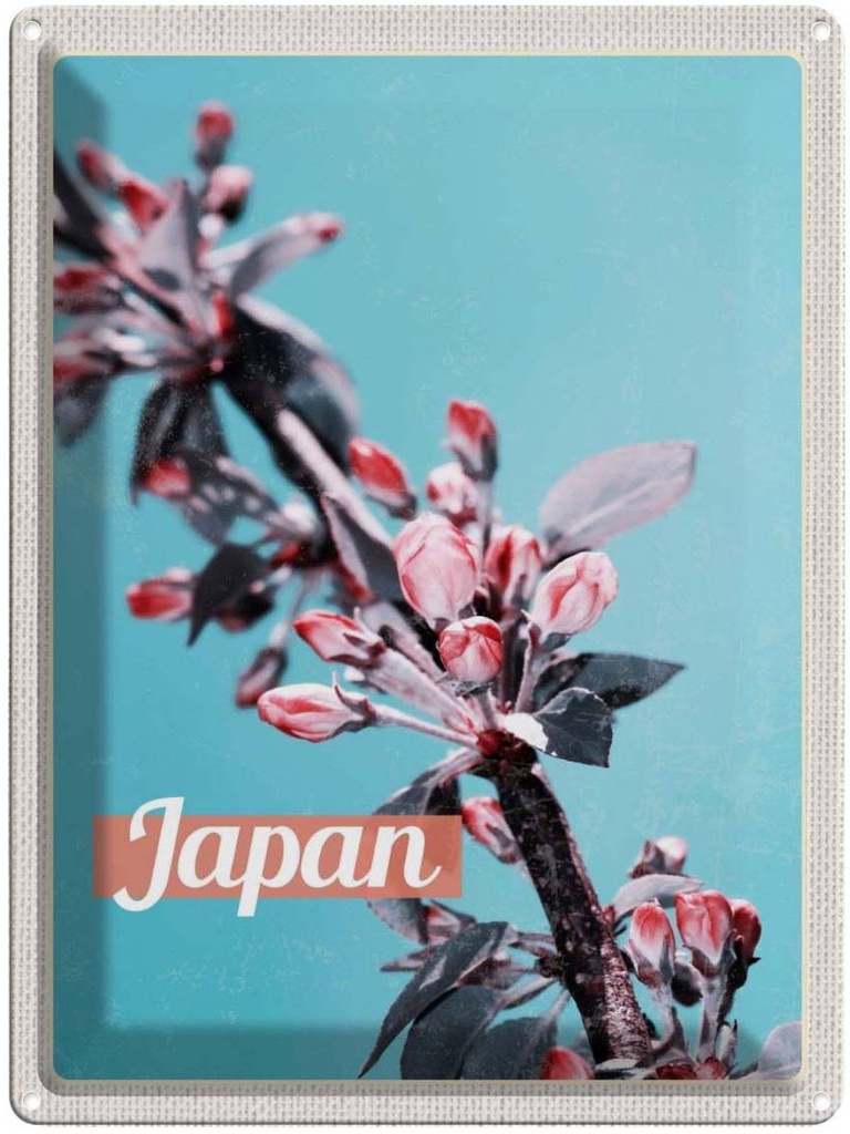 Blechschild 40x30 cm Japan Asien Blumen Baum Knospe Bildmotiv Reisemotiv Abenteuer Reisen Urlaub