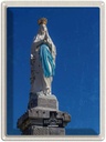 Blechschild 40x30 cm Frankreich Lourdes Urlaub Skulptur weiß gold Bildmotiv Reisemotiv Abenteuer Reisen Europa