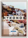 Blechschild 40x30 cm Griechenland Mykonos Greece Bildmotiv Reisemotiv Abenteuer Reisen Straße Stadt Urlaub