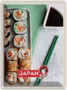 Blechschild 40x30 cm Japan Asien Abenteuer Reisen Urlaub Sushi Fisch Thunfisch Soße Bildmotiv Reisemotiv Essen Trinken