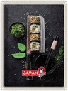 Blechschild 40x30 cm Japan Asien Abenteuer Reisen Urlaub Sushi Fisch Essen Stäbchen Bildmotiv Reisemotiv Trinken