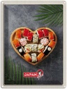 Blechschild 40x30 cm Japan Asien Abenteuer Reisen Urlaub Sushi soße Gurke Stäbchen Bildmotiv Reisemotiv Essen Trinken