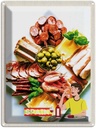 Blechschild 40x30 cm Spanien Europa Urlaub Garnelen Oliven Wurst Bildmotiv Reisemotiv Abenteuer Reisen